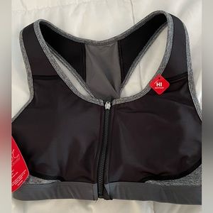 Women’s Sports Bra NWT BCG M zip front hi support ideal for high intensi…